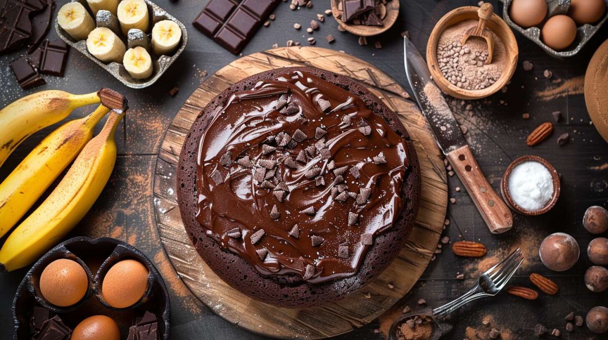 Plongez dans la douceur d'un gâteau fondant banane-chocolat