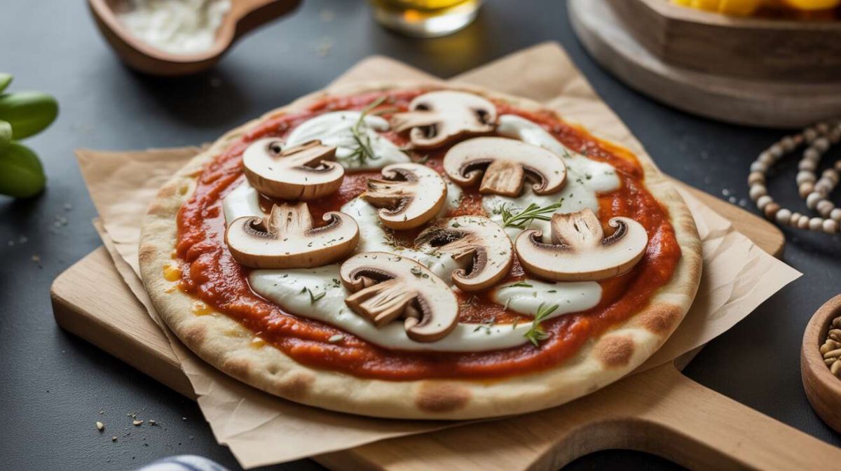 Découvrez la pizza naan aux champignons en un clin d'œil