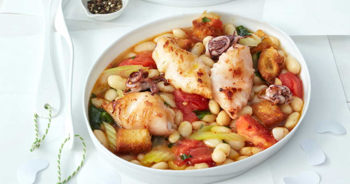 Cassoulet de haricots blancs aux calamars