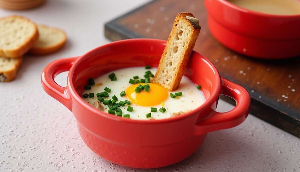 Un œuf cocotte au foie gras pour un dîner élégant