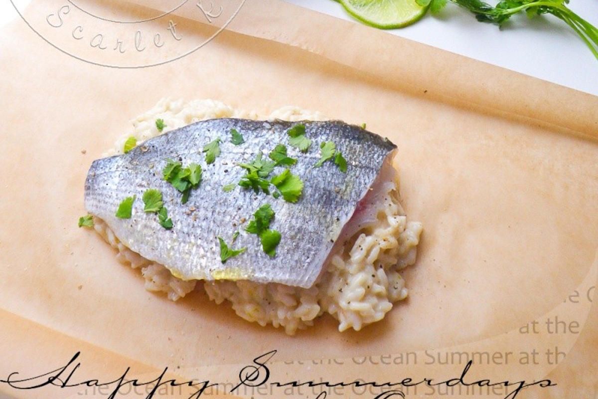 Papillote de daurade royale & risotto coco citron vert