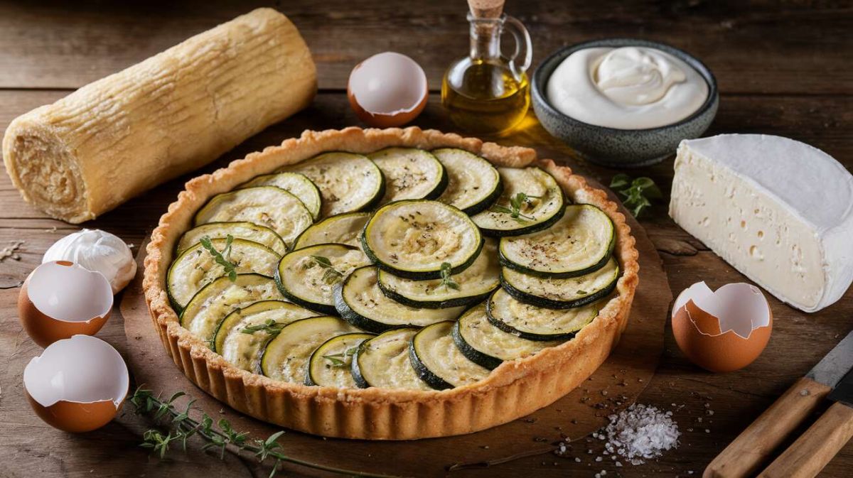 Une délicieuse tarte aux courgettes et fromage de chèvre à tester absolument