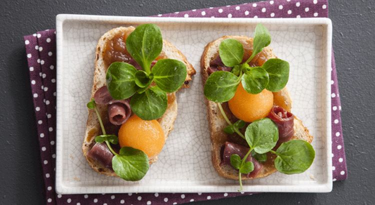 Tartine gourmande : l'alliance parfaite du magret de canard et du melon