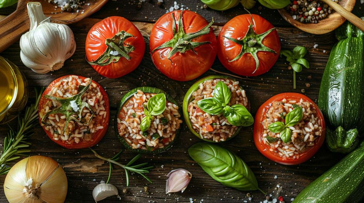 Plongez dans la tradition des tomates et courgettes farcies