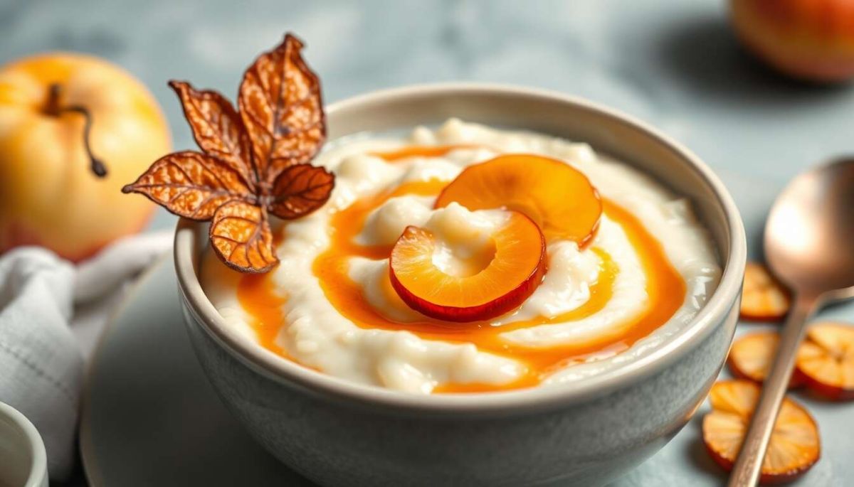 Riz au lait revisité : un dessert réconfortant aux pommes caramélisées