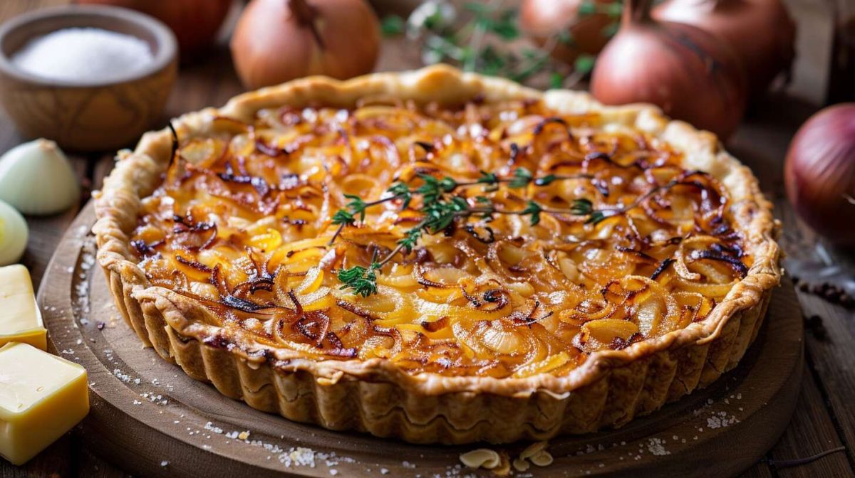 Réveillez vos papilles avec la tarte aux oignons caramélisés