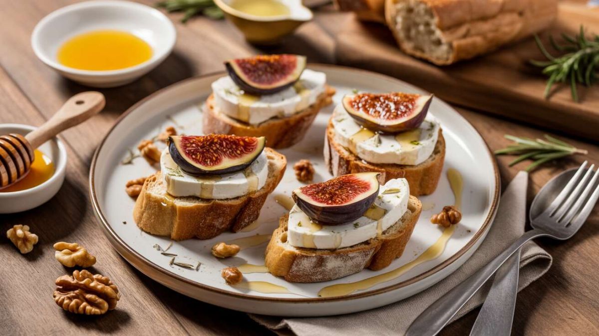 Bruschetta aux figues et fromage de chèvre : un apéritif qui enchante